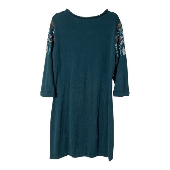 Didi Pretty Different Womens Embroidered Embellished Green Sweater Dress Size 40 - Picture 2 of 11